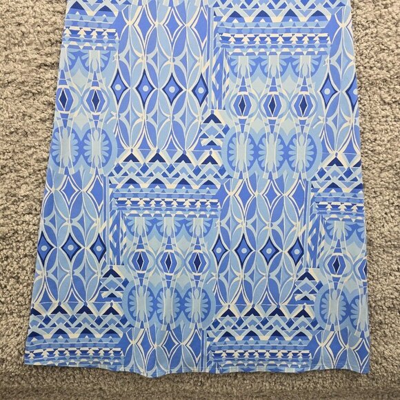 J McLaughlin Edie Maxi Dress M Catalina Cloth Blue Halter Resort Travel Ready‎ - Picture 3 of 11